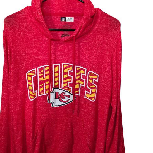 KC Kansas City Chiefs Lightweight Soft Pullover Hoodie Womens XS, Girls L - Picture 1 of 6